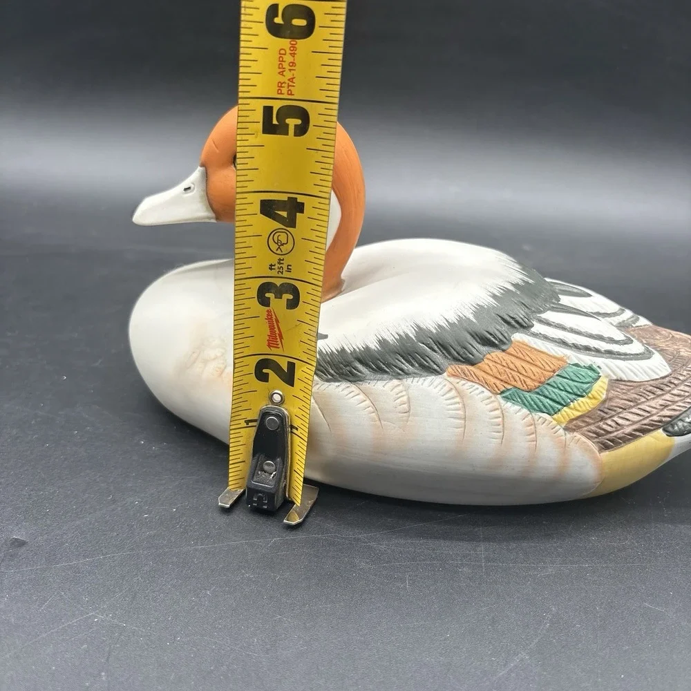 Hand Painted Porcelain Duck Decoy Redhead Canvasback Taiwan 10